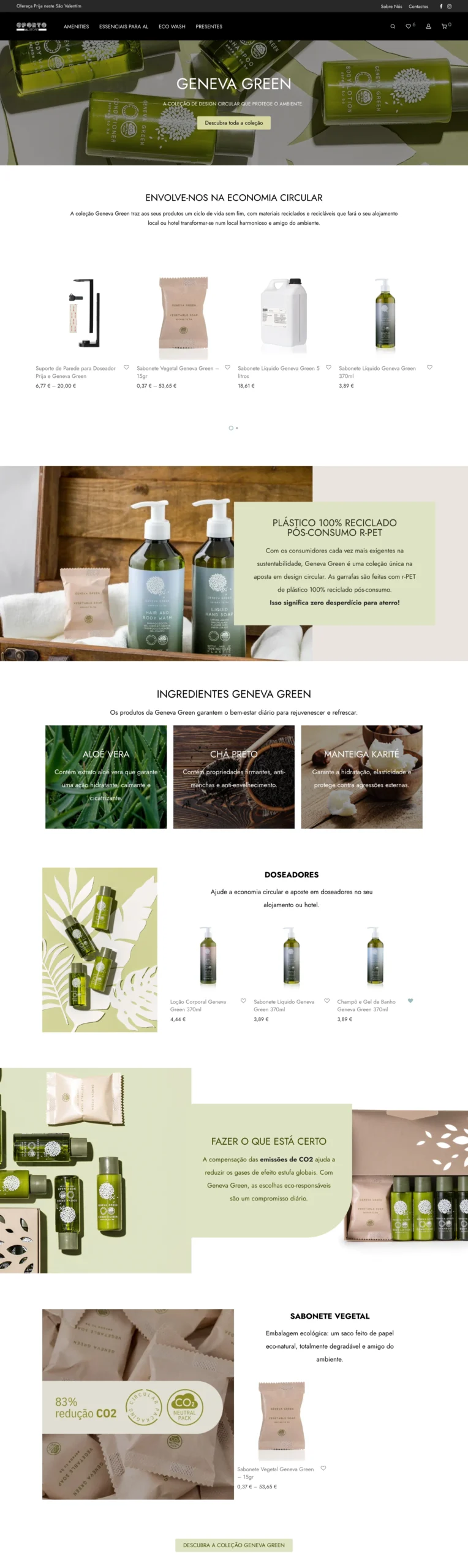 Projeto NONAME com Oporto Al Store Website Página Marca