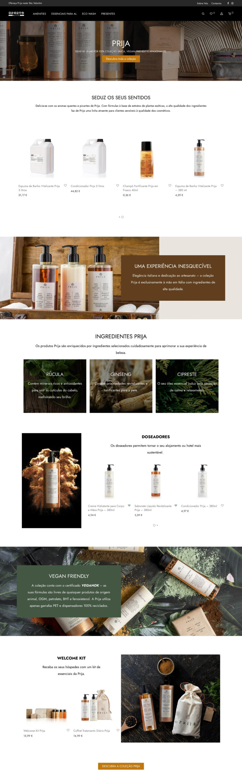 Projeto NONAME com Oporto Al Store Website Página Marca